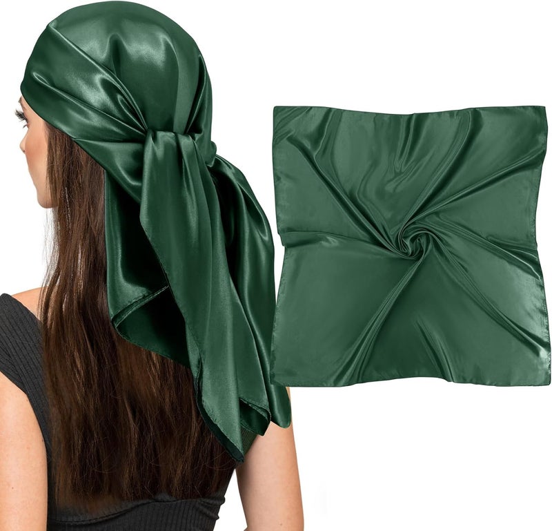 vimate 35" Square Silk Like Head Scarf - Women's Fashion Satin Scarf Bandana for Hair Wrapping at Night. - Image 1